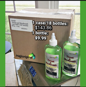 Hajji Original 1 Case Retail ($143.86) or/ 1 Bottle of Throatwash and Mouthwash